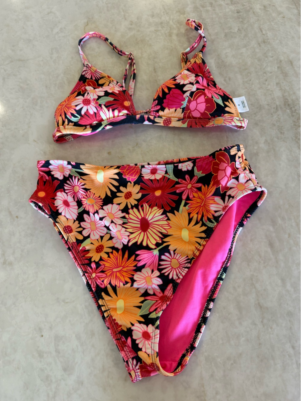 Wild fable Pink, Yellow & Black Floral women’s Bikini Set